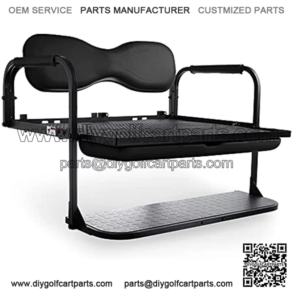 Flip4 Club Car DS Golf Cart Rear Seat Kit ?C Black - Image 2