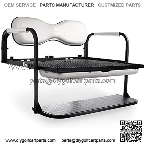Flip4 EZGO TXT & TXT48 1995+ Golf Cart Rear Seat Kit ?C White - Image 2