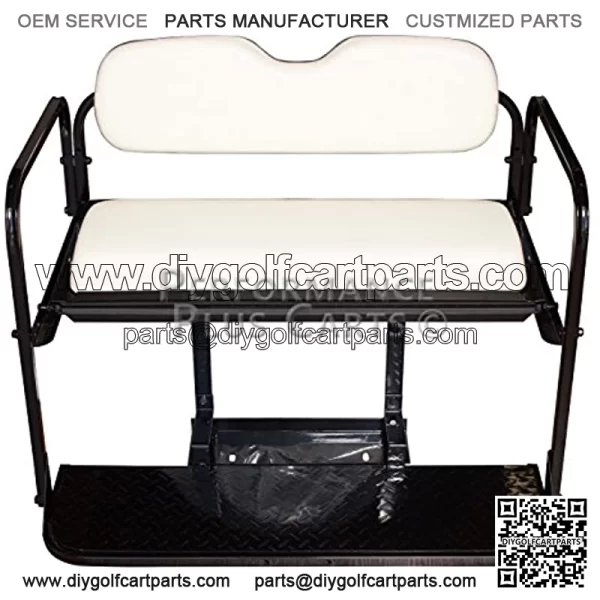 Performance Plus Carts Yamaha G14,G16,G19, G22 Golf Cart Flip Folding Rear Back Seat Kit - Ivory - Image 2