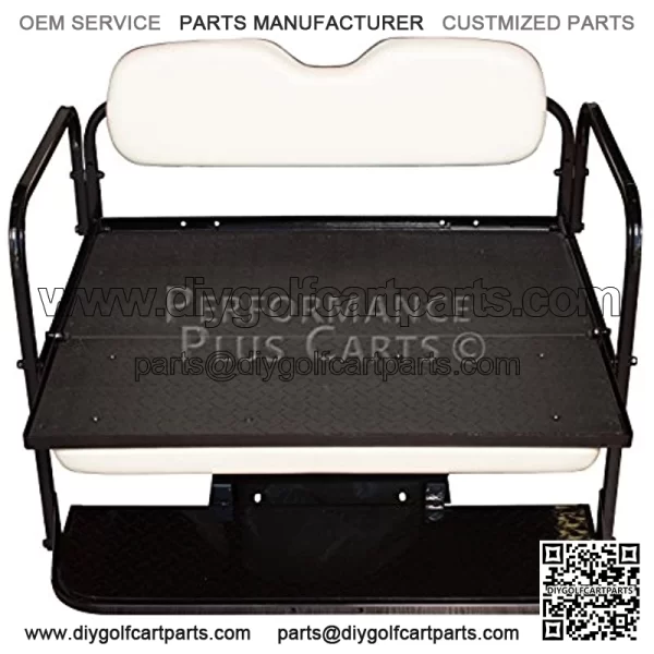 Performance Plus Carts Yamaha G14,G16,G19, G22 Golf Cart Flip Folding Rear Back Seat Kit - Ivory - Image 3