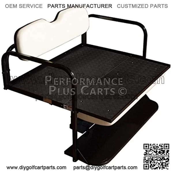 Performance Plus Carts Yamaha G14,G16,G19, G22 Golf Cart Flip Folding Rear Back Seat Kit - Ivory - Image 4