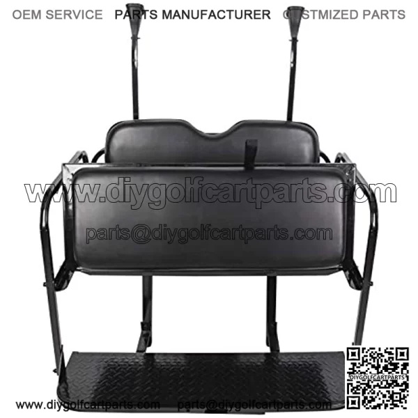 Golf Cart Flip Rear Black Seat Kit Fold Down Back Seat for 2004 and Up Club Car Precedent Gas or Electric Models - You Will Receive (2) Packages - Image 2