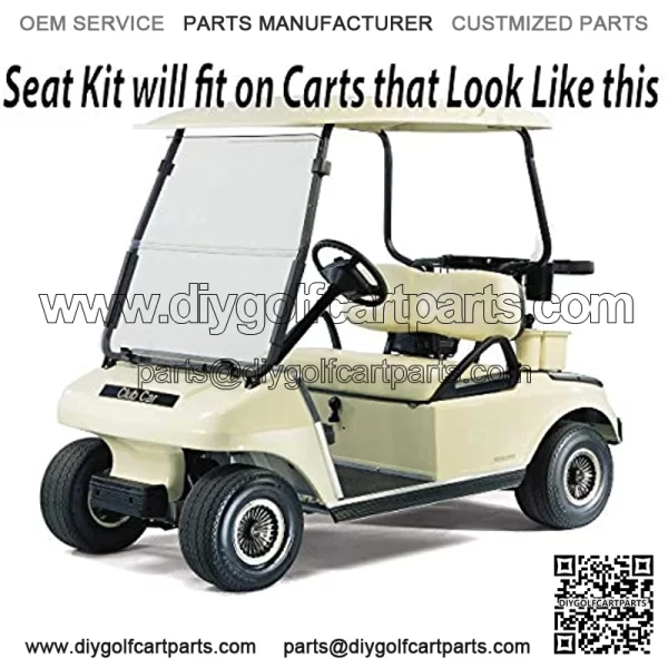 Club Car DS Golf Cart Flip Folding Rear Back Seat Kit - Black - Image 4