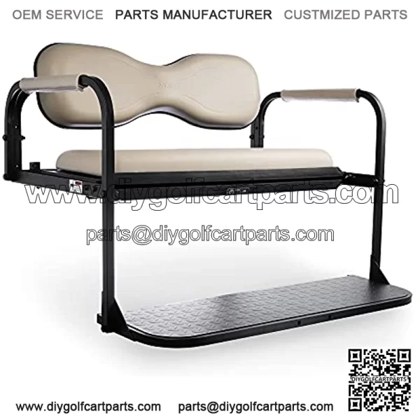 Flip4 Golf Cart Rear Seat Kit Compatible with Yamaha G29 Drive Models ?C Stone Gray