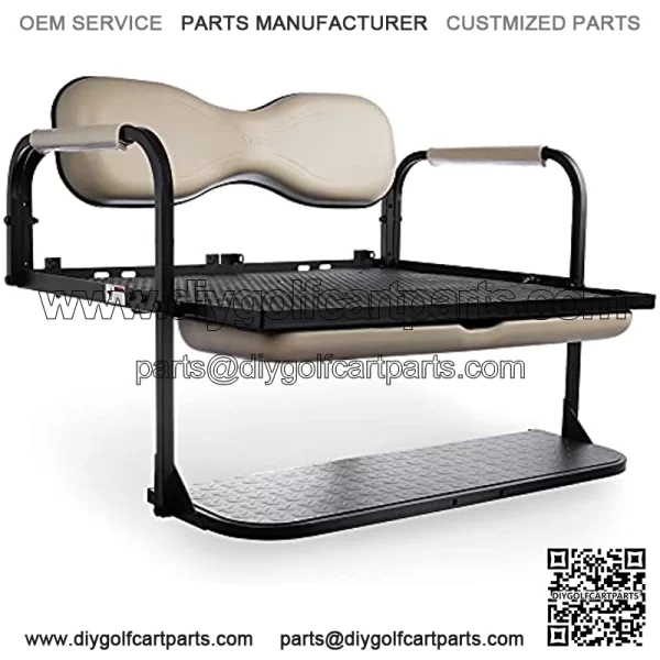 Flip4 Golf Cart Rear Seat Kit Compatible with Yamaha G29 Drive Models ?C Stone Gray - Image 2