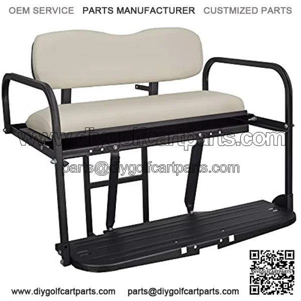 Yamaha G14, G16, G19, G22 Golf Cart Flip Folding Rear Back Seat Kit - Ivory