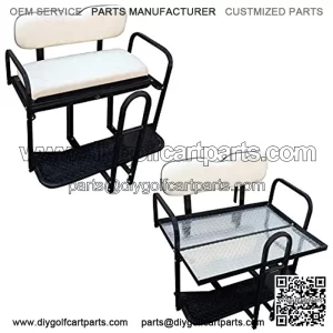 Performance Plus Carts EZGO TXT Golf Cart Rear Flip Back Seat Kit - Factory White
