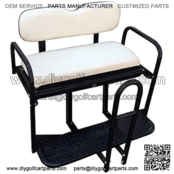 Performance Plus Carts EZGO TXT Golf Cart Rear Flip Back Seat Kit - Factory White - Image 2