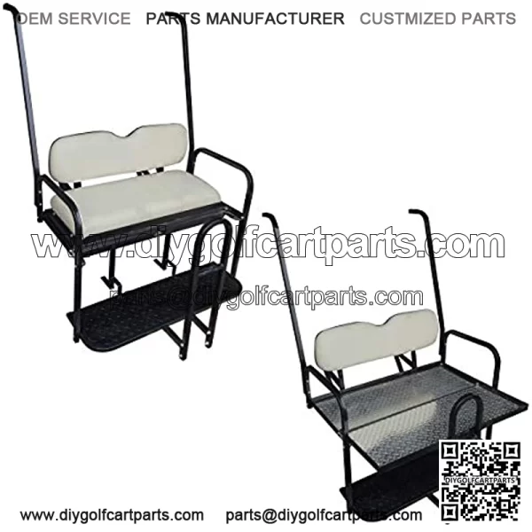 Performance Plus Carts Yamaha G14-G22 Golf Cart Rear Flip Back Seat Kit - Factory Ivory