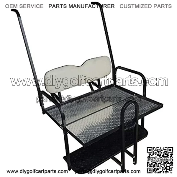 Performance Plus Carts Yamaha G14-G22 Golf Cart Rear Flip Back Seat Kit - Factory Ivory - Image 3