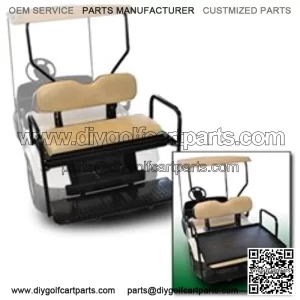 EZGO TXT Golf Cart Rear Flip Flop Seat Kit - Color: TAN