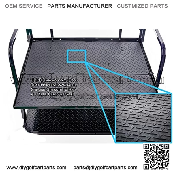 Steel Rear Flip Seat for Club Car Precedent Golf Cart - Buff - Image 4