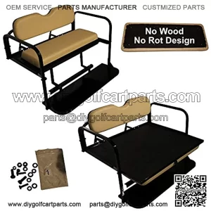 Club Car DS (00.5-Up Models) Golf Cart Rear Flip Seat Kit with Steel Frame