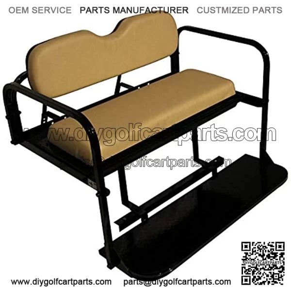 Club Car DS (00.5-Up Models) Golf Cart Rear Flip Seat Kit with Steel Frame - Image 4