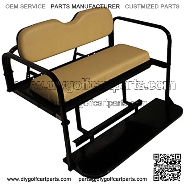 Club Car Precedent Golf Cart Rear Flip Flop Seat Kit - Color: BUFF - Image 2