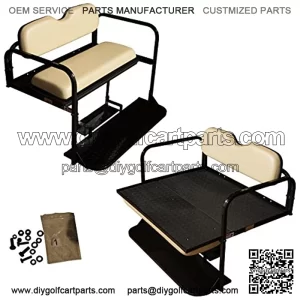 Performance Plus Carts Club Car Precedent Golf Cart Flip Folding Rear Back Seat Kit - Buff Cushions