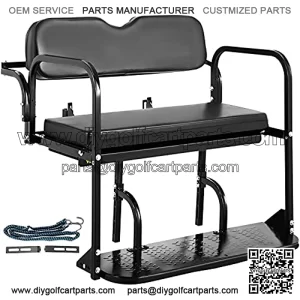 Golf Cart Rear Seat, Club Car Rear Seat for Yamaha G2 & G9 Gas/Electric Golf Cart, Heavy Duty Golf Cart Back Seat 1102 lbs Capacity, Black Steel Golf Cart Flip Folding Rear Back Seat Kit