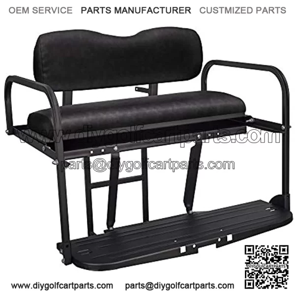 Club Car Precedent Golf Cart Flip Folding Rear Back Seat Kit - Black