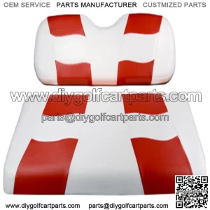 Riptide Two Tone Front Seat Covers in White/Red - Fits all Carts!