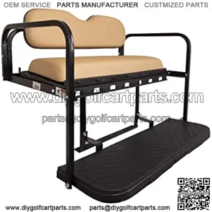 MACH3 EZGO TXT Golf Cart Rear Flip Seat Kit with Steel Frame | Compatible with 1995 & Up E-Z-GO TXT/Valor/Freedom TXT / T48 Models
