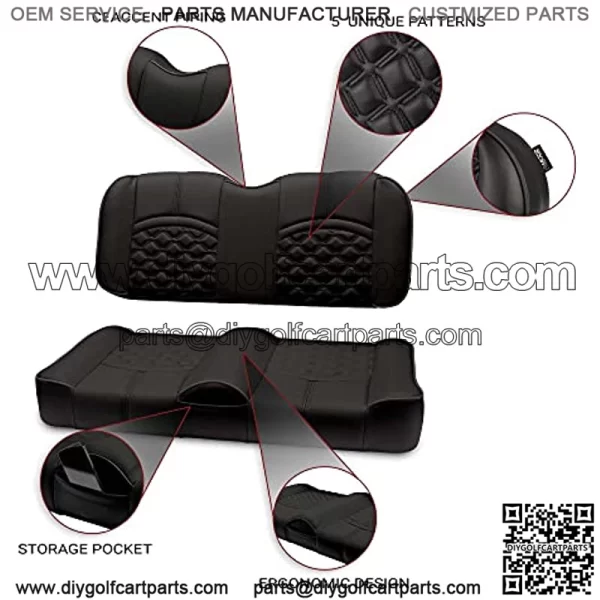 MODZ? FS1 Custom Golf Cart Front Seat for EZGO TXT - [1995-Up] - Black Base - No Pattern - Image 2