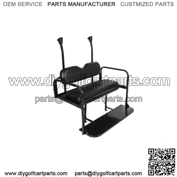 For Club Car Precedent Golf Cart Flip Folding Rear Back Seat Kit - Black Cushion
