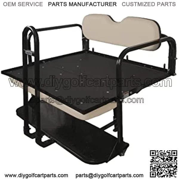 Rear Flip Seat Kit with Grab Bar for EZGO RXV (2008-Up) Golf Cart - Image 2