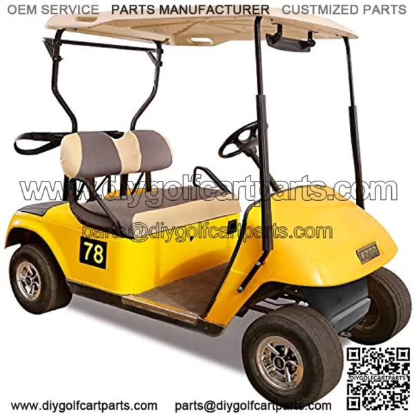Golf Cart Seat Covers for EZGO TXT RXV & Club Car DS 2000-up, Breathable Air Mesh Fabric Washable - Gray Beige - Image 2