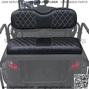 Golf Cart RS Type Diamond Seat Cover Kit, for Common Seat Cushion for Aftermarket Rear Seat Kits, Golf cart Vinyl Seat Cover