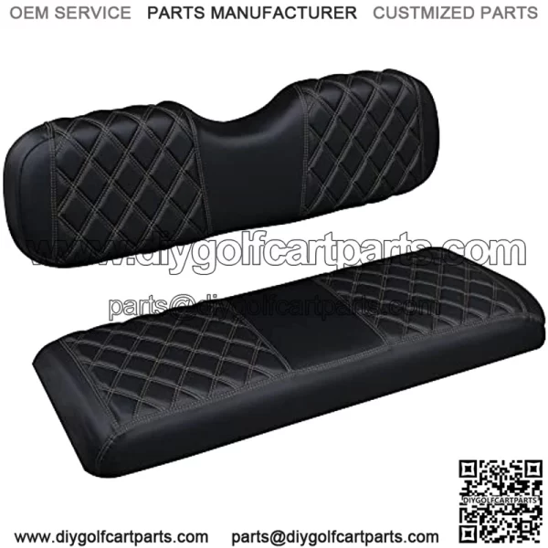 Golf Cart RS Type Diamond Seat Cover Kit, for Common Seat Cushion for Aftermarket Rear Seat Kits, Golf cart Vinyl Seat Cover - Image 2
