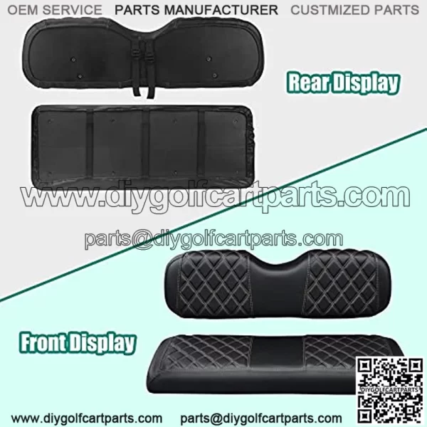 Golf Cart RS Type Diamond Seat Cover Kit, for Common Seat Cushion for Aftermarket Rear Seat Kits, Golf cart Vinyl Seat Cover - Image 4