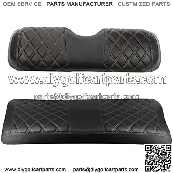 Black Golf Cart Front Seat Cover for EZGO TXT Diamond Sewing Pattern Front Seat Weather Resistant