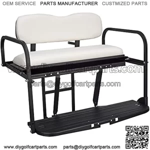 Club Car DS Golf Cart Flip Folding Rear Back Seat Kit - White