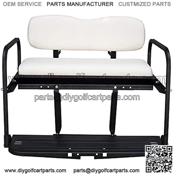 Club Car DS Golf Cart Flip Folding Rear Back Seat Kit - White - Image 3