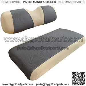 Golf Cart Seat Cover Washable Mesh Bench Seat Cover Fits Most of EZGO TXT RXV Club Car DS (Gray+Beige)