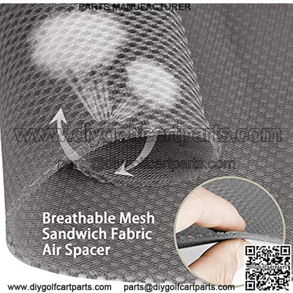 Golf Cart Seat Cover Washable Mesh Bench Seat Cover Fits Most of EZGO TXT RXV Club Car DS (Gray+Beige) - Image 2