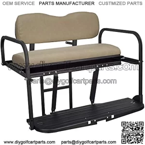 Gusto Club Car DS Golf Cart Flip Folding Rear Back Seat Kit - Buff