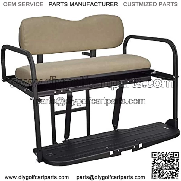 Gusto Club Car DS Golf Cart Flip Folding Rear Back Seat Kit - Buff