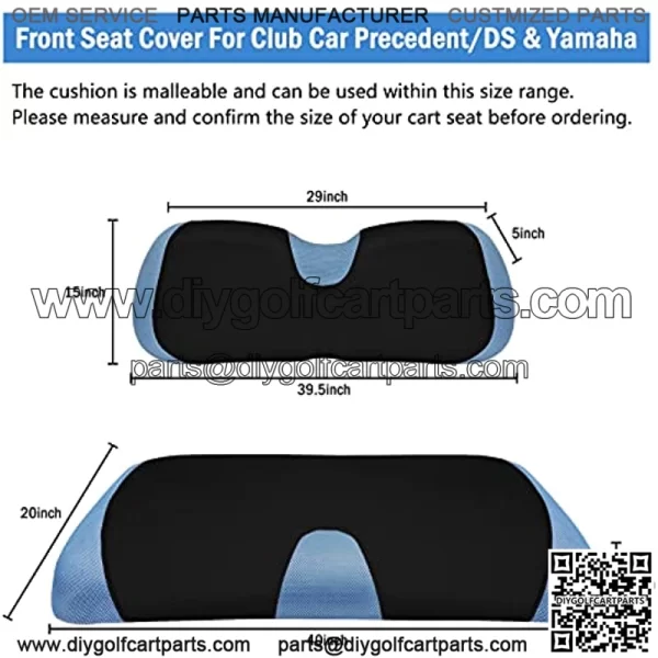 Golf Cart Seat Covers Set Fit for Club Car DS Precedent & Yamaha, Seat Cover Keeps Warm Perfect for Winter Golf in Cold Weather Washable Polyester - Image 2