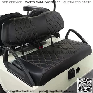 Golf Cart D Diamond Seat Cover Kit, Fit for Club Car DS OEM Ordinary Seat Cushion, No Need to Use Gun Nails, Golf cart Vinyl seat Cover