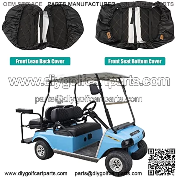 Golf Cart D Diamond Seat Cover Kit, Fit for Club Car DS OEM Ordinary Seat Cushion, No Need to Use Gun Nails, Golf cart Vinyl seat Cover - Image 2