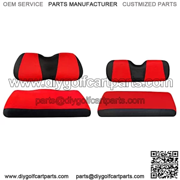 Golf Cart Front and Rear Seat Cover Set for Club Car Precedent & Yamaha 4 Passenger Models,Stylish Quality Bench Seat Covers Kit Breathable Washable Polyester Mesh Cloth (L+XS)