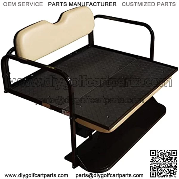 Performance Plus Carts Club Car Precedent Golf Cart Flip Folding Rear Back Seat Kit - Buff Cushions - Image 5