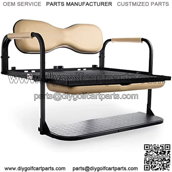 Golf Cart King MODZ Flip4 Club Car Precedent Golf Cart Rear Seat Kit - Beige - Image 2
