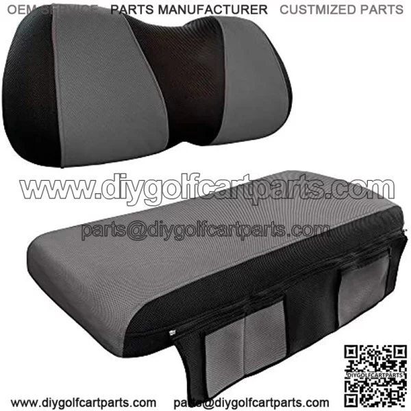 Upgrade Golf Cart Seat Cover Set with Storage Bag for Club Car Precedent Yamaha Mesh Polyester Washable Breathable