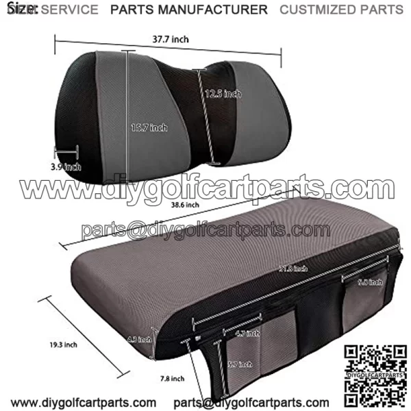 Upgrade Golf Cart Seat Cover Set with Storage Bag for Club Car Precedent Yamaha Mesh Polyester Washable Breathable - Image 2