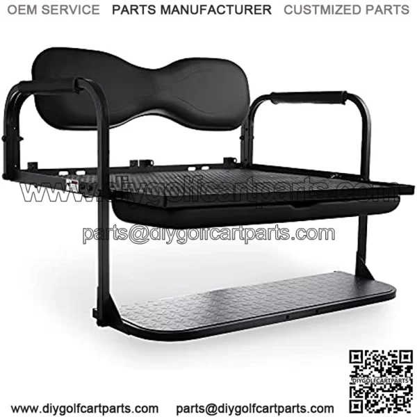 Flip4 Club Car Precedent Golf Cart Rear Seat Kit ?C Black - Image 2
