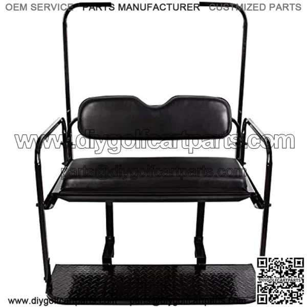 Flip Folding Rear Back Seat Kit Compatible with 1995-Up EZGO TXT Golf Cart w/ roof support - You Will Receive 2 Packages