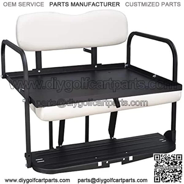 Yamaha Drive G29 Golf Cart Flip Folding Rear Back Seat Kit - White - Image 2
