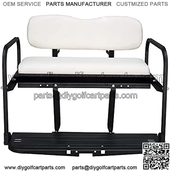 Yamaha Drive G29 Golf Cart Flip Folding Rear Back Seat Kit - White - Image 3